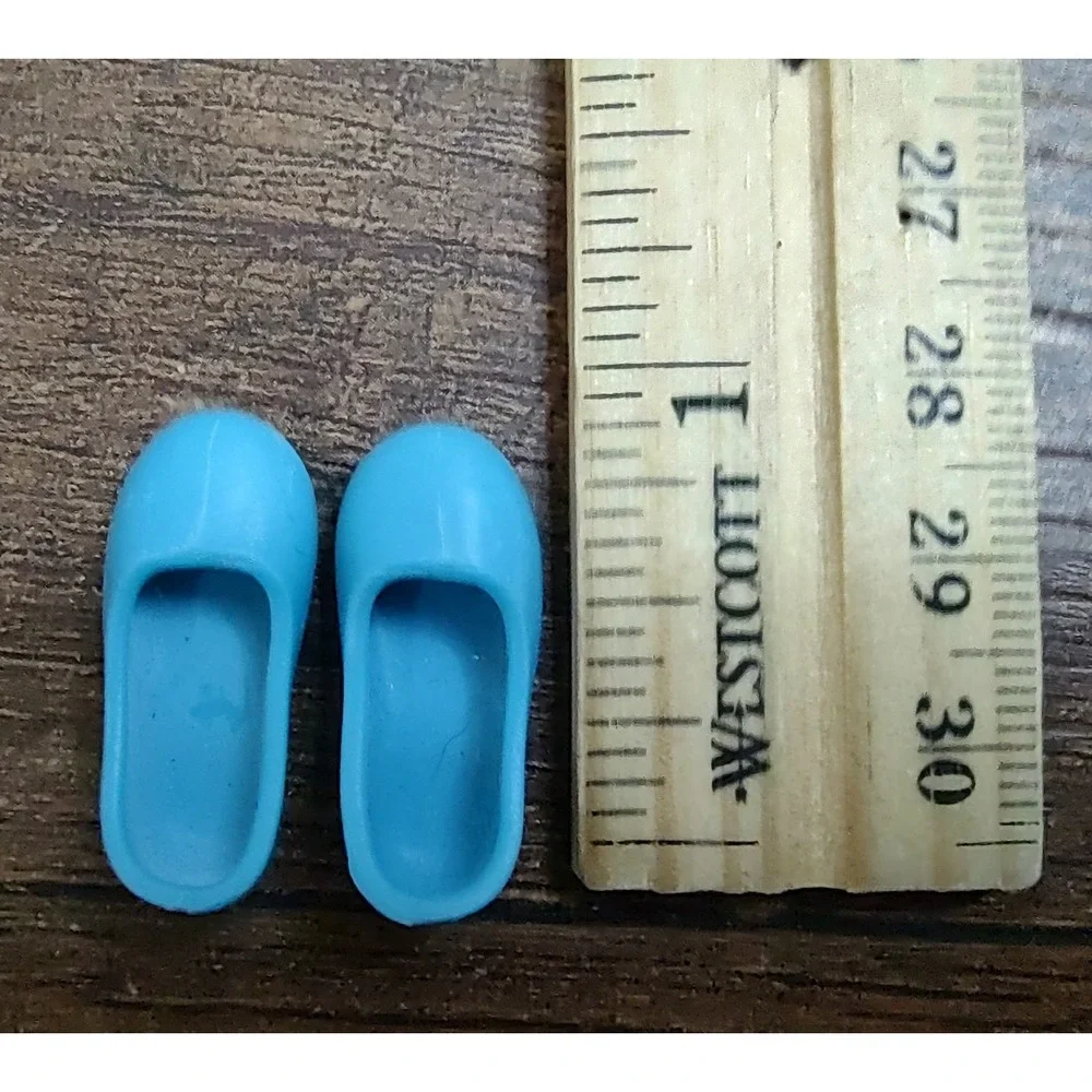 Blue Plastic Doll Shoe Flats Pair Z9